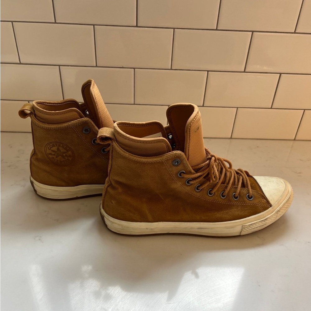 Converse Chuck Taylor All-Star Hi Leather Sneakers in Brown